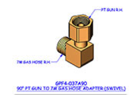PT Gun to 7M Gas Hose Adapter